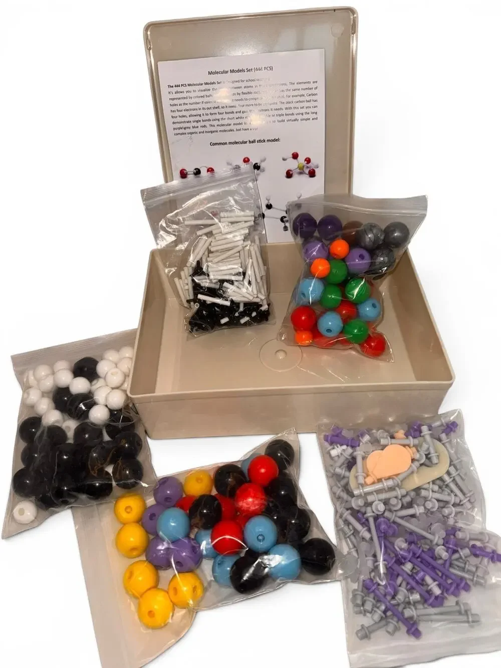 444 Pc Molecular Model Kit C60 Fullerene Organic Inorganic Chemistry w/ Case